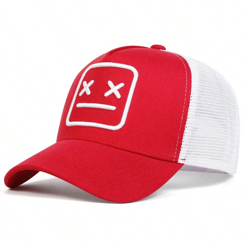 Unisex Xx Crying Face Embroidery Baseball Net Caps Hip Hop Cap Spring Summer Outdoor Adjustable