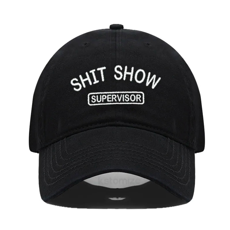 Men S Baseball Cap Women Sport Golf Caps Man Washed Cotton Shit Show Supervisor Embroidery Dad Hat