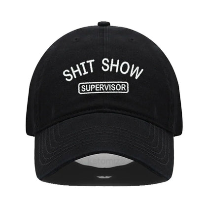 Men S Baseball Cap Women Sport Golf Caps Man Washed Cotton Shit Show Supervisor Embroidery Dad Hat