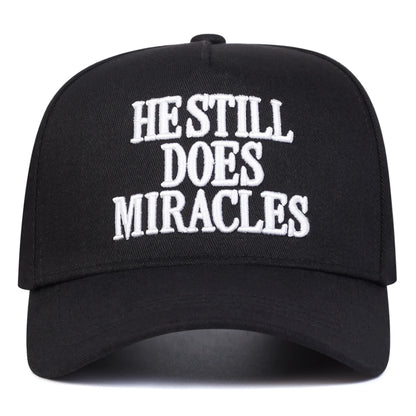 Unisex Hestill Does Miracles Embroidery Baseball Caps Spring Autumn Outdoor Adjustable Casual Hats
