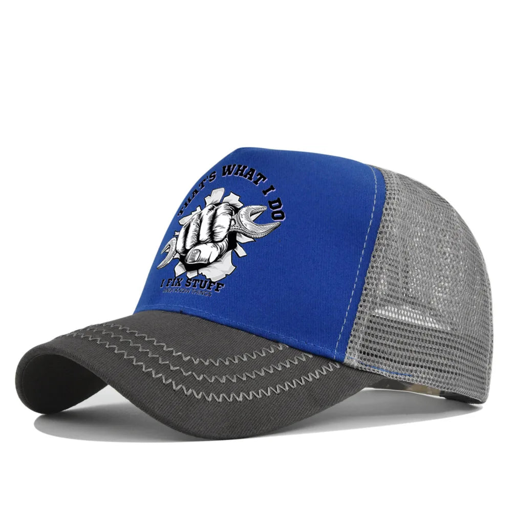 Spring Summer Printed Mesh Breathable Baseball Cap Personality Logo Men Women Couples Visor Hat