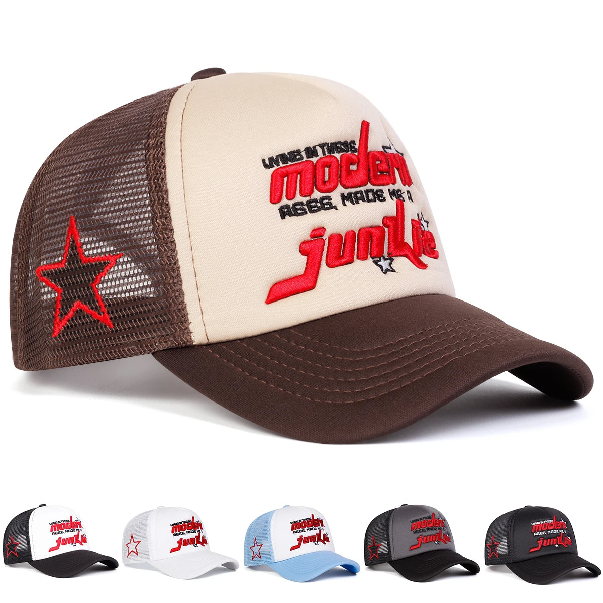 Unisex Modern Junkie Letter Embroidery Baseball Net Caps Spring Summer Outdoor Adjustable Casual