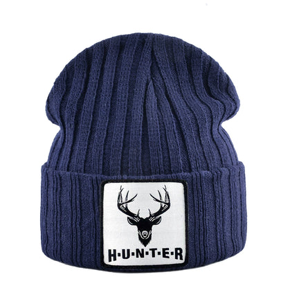 Knitted Skullies Beanie With Animals Patch Men Women Outdoor Casual Sport Hats Autumn Winter Solid Color Hip Hop Beanies
