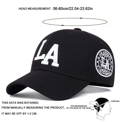 Unisex La Letter Embroidery Baseball Caps Spring Autumn Outdoor Adjustable Casual Hats Sunscreen Hat