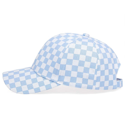 Unisex Small Grid Printing Baseball Caps Spring Autumn Outdoor Adjustable Casual Hats Sunscreen Hat