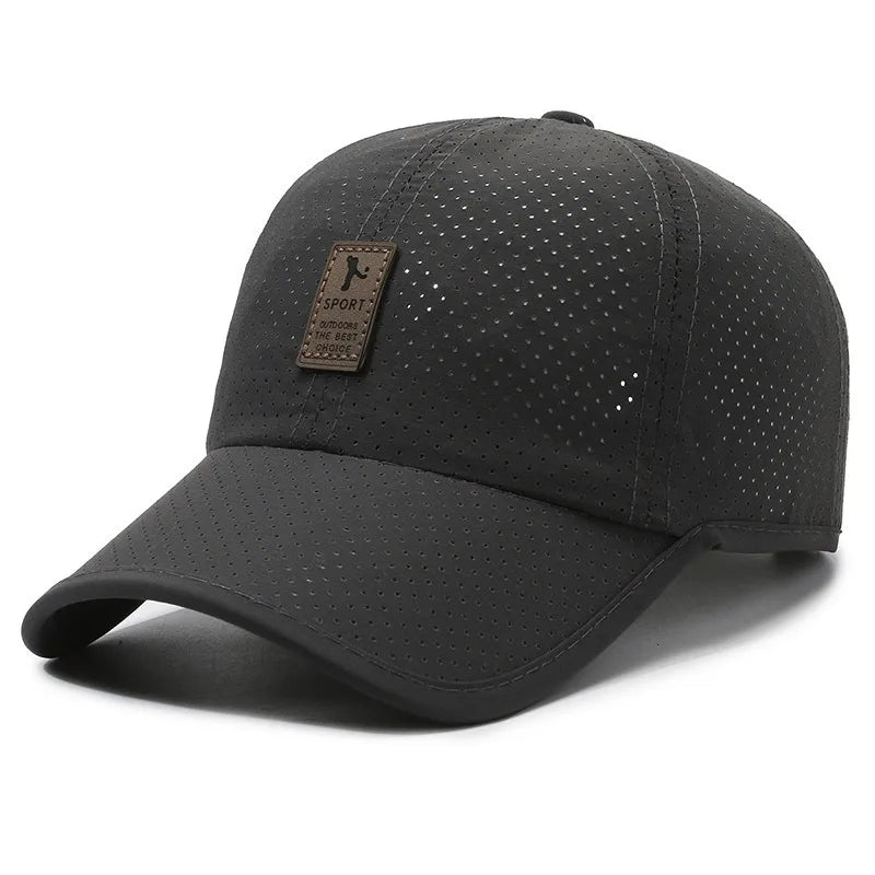 Quick-Drying Men Mesh Baseball Caps Spring Summer Male Breathable Snapback Hats Black Sport Dad