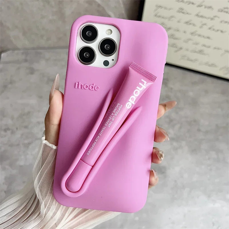 Rhode Lemontini Lip Case for iPhone – Silicone Phone Case with Lip Glaze Holder