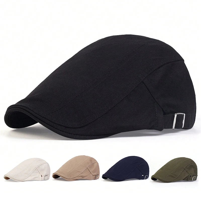 Men Light Board Solid Color Berets Newsboy Caps Hip Hop British Painters Hats Spring Summer