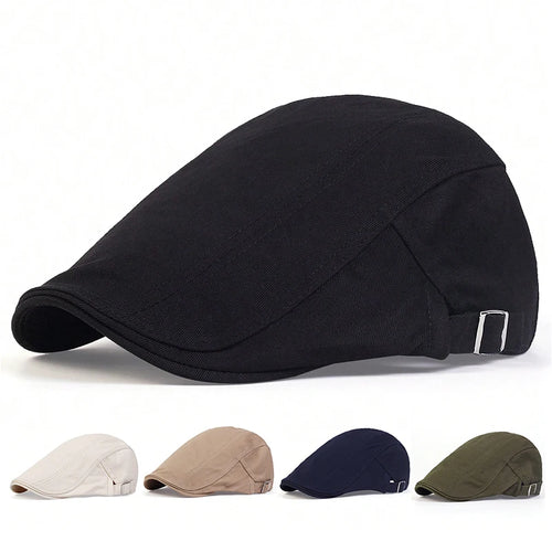 Men Light Board Solid Color Berets Newsboy Caps Hip Hop British Painters Hats Spring Summer