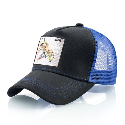 Fashion Unisex Baseball Cap With Embroidery With Bee Patch Men's Snapback Hip Hop Trucker Caps Women Adjustable Sun Visor Hat