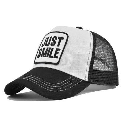 Letters Embroidered Mesh Baseball Cap Men Women Hip Hop Snapback Adjustable Outdoor Sports
