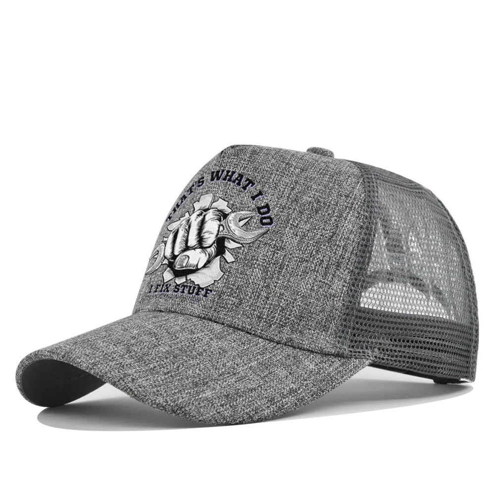 Spring Summer Printed Mesh Breathable Baseball Cap Personality Logo Men Women Couples Visor Hat