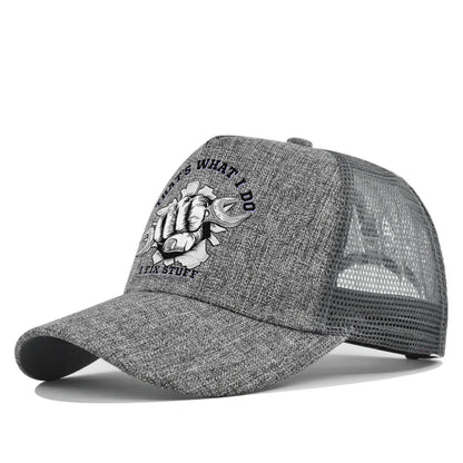 Spring Summer Printed Mesh Breathable Baseball Cap Personality Logo Men Women Couples Visor Hat