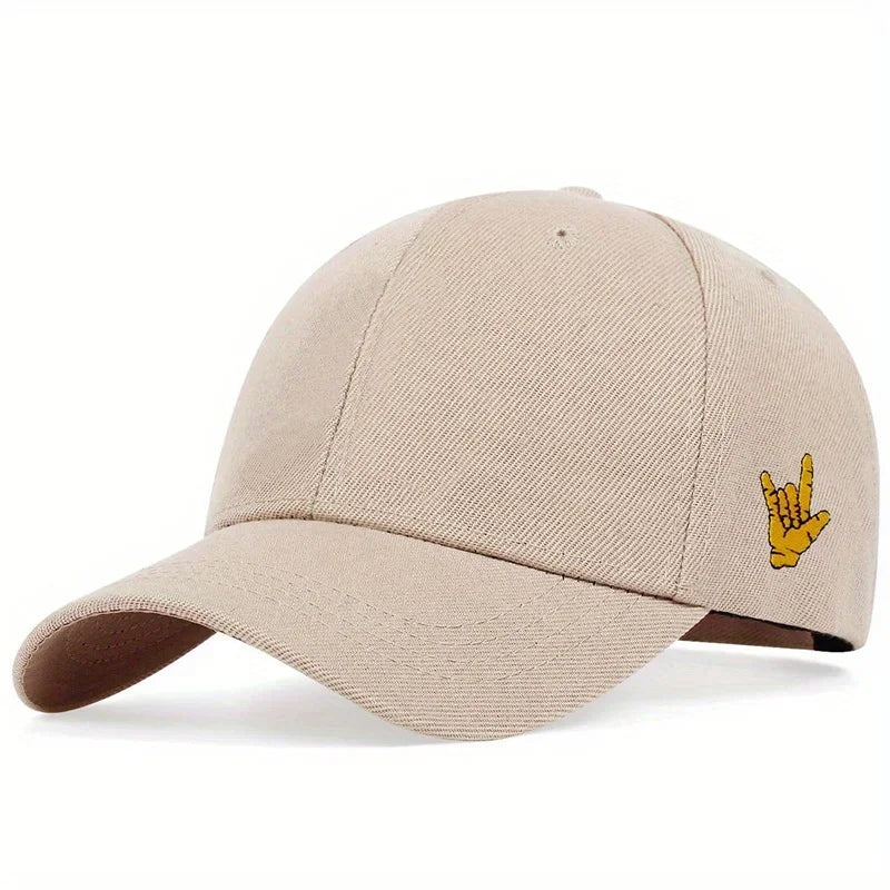 Unisex Side Finger Embroidery Baseball Caps Spring Autumn Outdoor Adjustable Casual Hats Hip Hop Hat