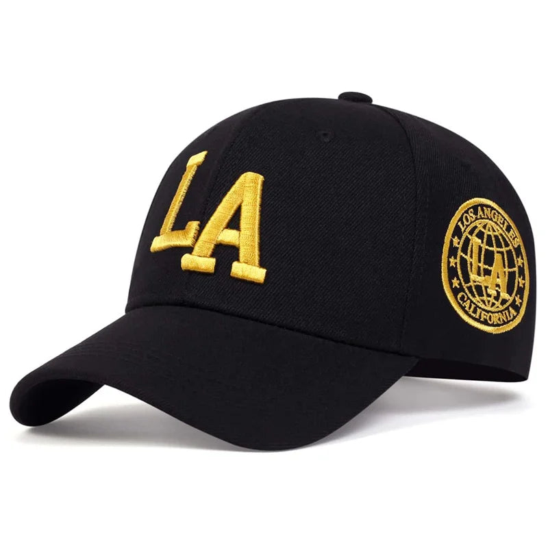 Unisex La Letter Embroidery Baseball Caps Spring Autumn Outdoor Adjustable Casual Hats Sunscreen Hat
