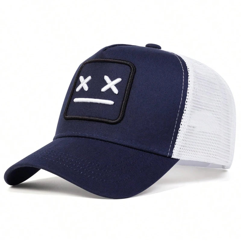 Unisex Xx Crying Face Embroidery Baseball Net Caps Hip Hop Cap Spring Summer Outdoor Adjustable