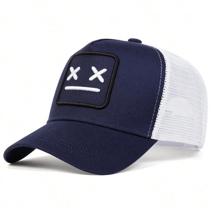 Unisex Xx Crying Face Embroidery Baseball Net Caps Hip Hop Cap Spring Summer Outdoor Adjustable