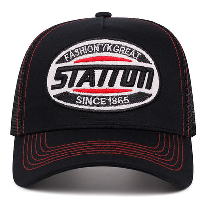 Style Unisex Baseball Cap Classic Station Letter Pattern Mesh Men Women Breathable Streetwear Summer
