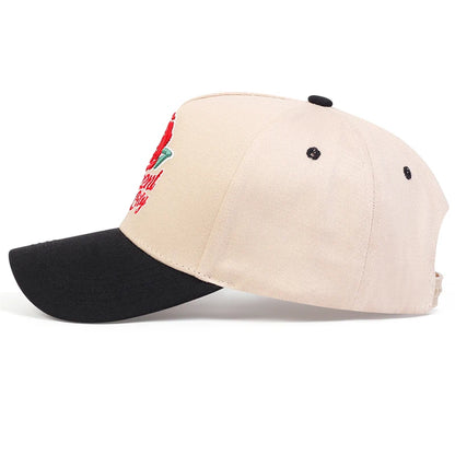 Unisex Rose Letter Embroidery Baseball Caps Spring Autumn Outdoor Adjustable Casual Hats Sunscreen