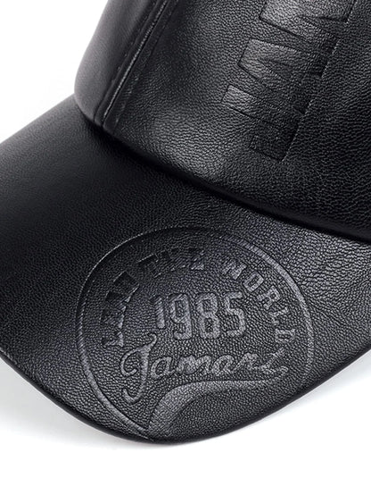 Men Vintage Adjustable Baseball Cap Pu Leather Snapback Hat Para Hombre Mens Trucker Caps Dad Winter