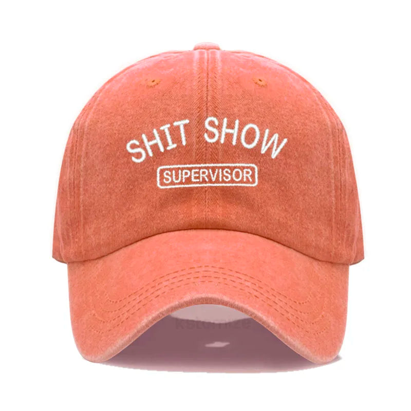 Men S Baseball Cap Women Sport Golf Caps Man Washed Cotton Shit Show Supervisor Embroidery Dad Hat