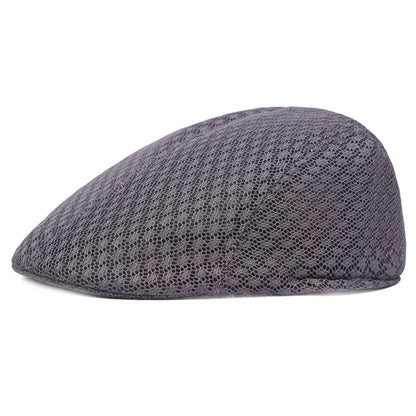 Summer Casual Beret Hat Unisex Mesh Flat Caps Newsboy Style Adjustablr Breathable Women Men