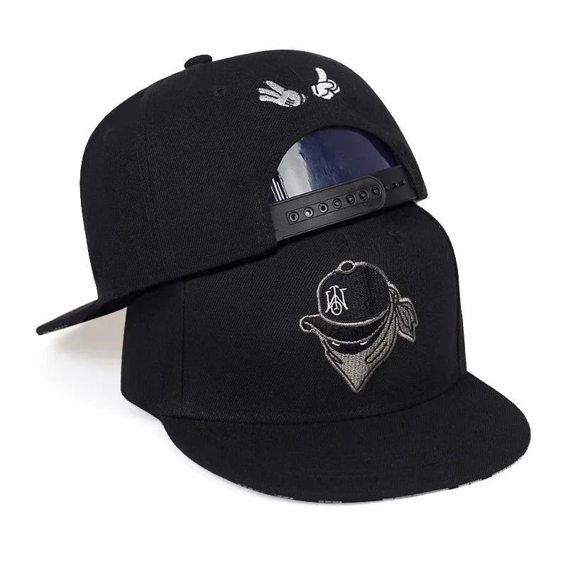 Unisex Masked Embroidery Hip-Hop Hats Spring Autumn Adjustable Casual Snapback Baseball Caps Outdoor
