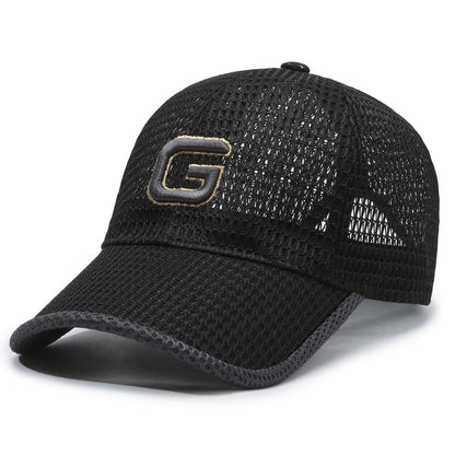 Embroidered Letters G Mesh Baseball Cap Breathable Sunshade Outdoor Casual Visor Hats Women Men
