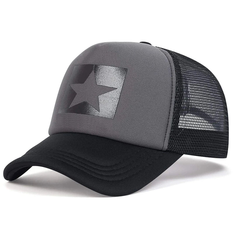 Five-Pointed Star Printed Baseball Net Caps Spring Summer Outdoor Adjustable Casual Hats Sunscreen