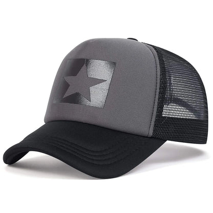 Five-Pointed Star Printed Baseball Net Caps Spring Summer Outdoor Adjustable Casual Hats Sunscreen