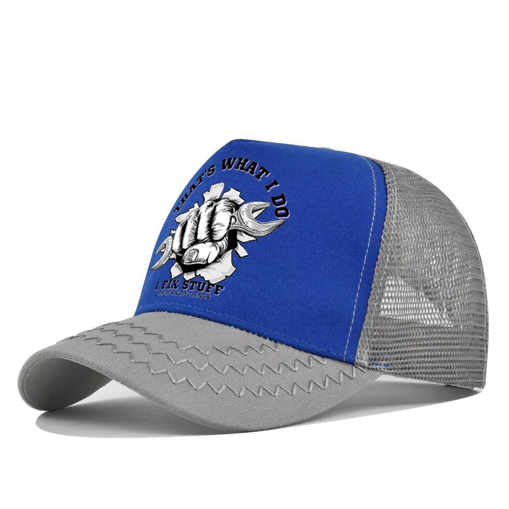 Spring Summer Printed Mesh Breathable Baseball Cap Personality Logo Men Women Couples Visor Hat