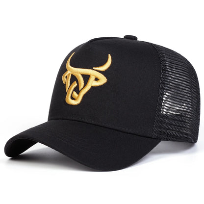 Unisex Ox Head Embroidery Baseball Net Caps Spring Summer Outdoor Adjustable Casual Hats Hip Hop Hat