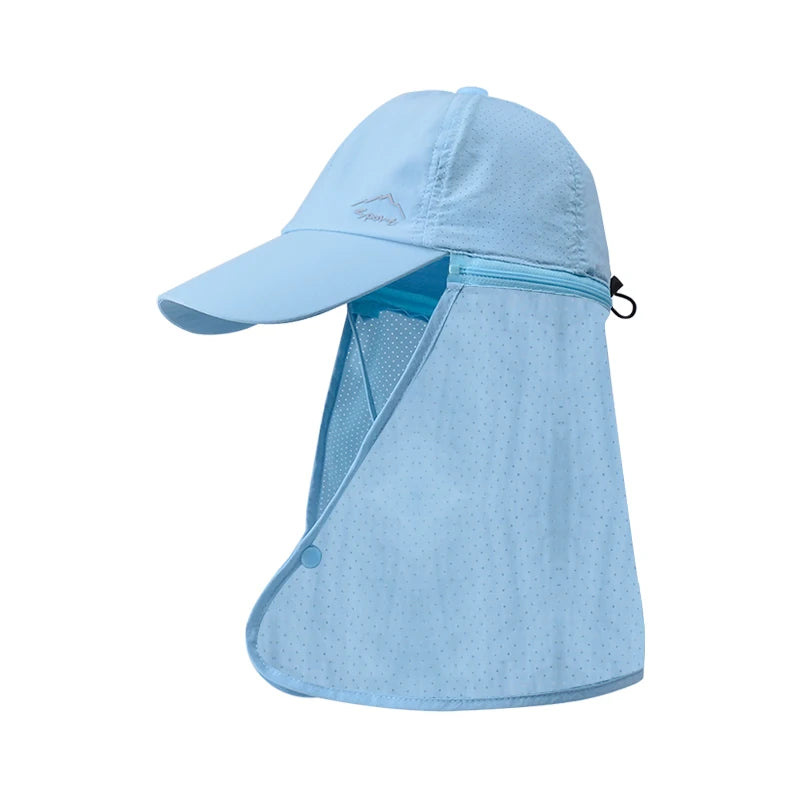 Xinbaoguan 100% polyester 9237 summer sun protection hat for men and women quick drying fisherman hat with shawl baseball cap