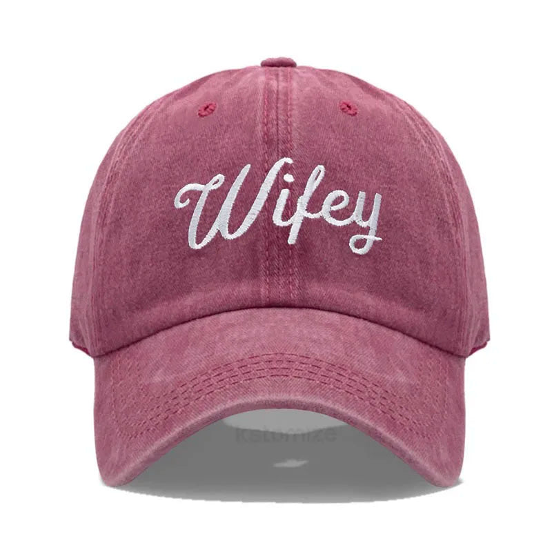 Embroidered Wifey Hubby Hat Soft Cotton Adjustable Couple Baseball Cap Men Women Wholesale