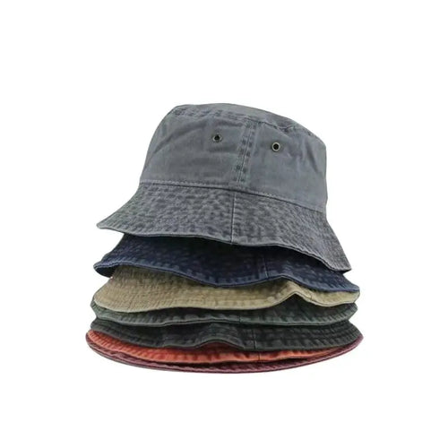 Women Men Washed Denim Solid Vintag Bucket Hats Lady Male Spring Summer Autumn Panama Fisherman Cap