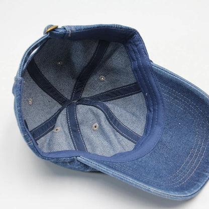 55-58cm Denim Cotton Baseball Cap Cowboy Jean Hat Dad Trucker Outdoor Sport Adjustable Snapback Men