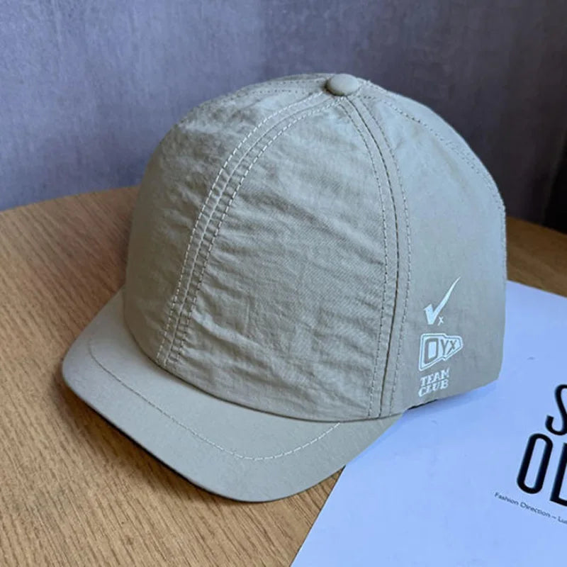Quick-Dry Hat Summer Baseball Cap with 3CM Short Brim, Unisex Breathable Sun Protection Cap