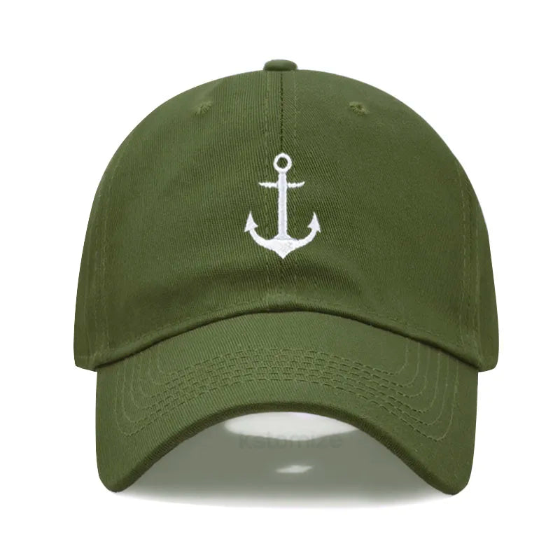 Anchor Embroidered Baseball Cap Women Men Adjustable Soft Washed Cotton Dad Hat Unisex Classic Golf