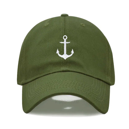 Anchor Embroidered Baseball Cap Women Men Adjustable Soft Washed Cotton Dad Hat Unisex Classic Golf