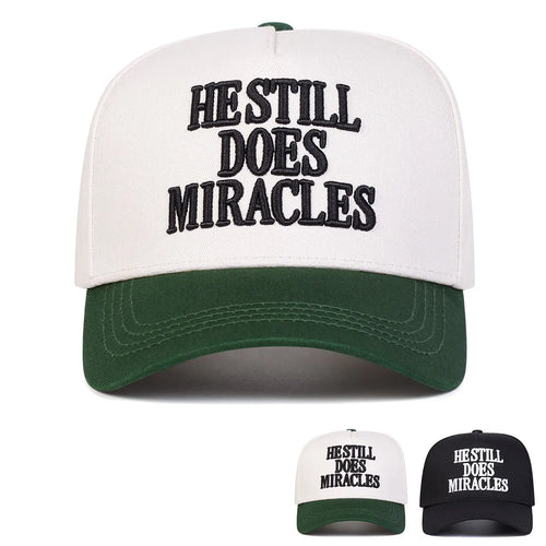 Unisex Hestill Does Miracles Embroidery Baseball Caps Spring Autumn Outdoor Adjustable Casual Hats