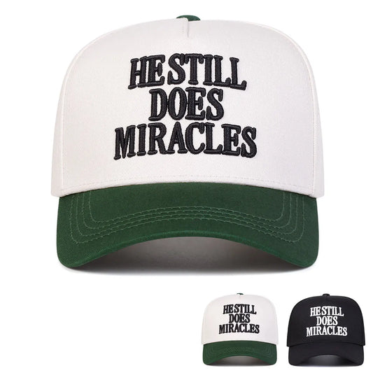 Unisex Hestill Does Miracles Embroidery Baseball Caps Spring Autumn Outdoor Adjustable Casual Hats