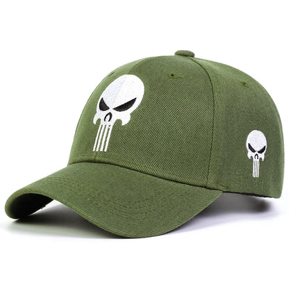Unisex Skull Head Embroidery Baseball Caps Spring Autumn Outdoor Adjustable Casual Hats Sunscreen