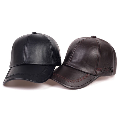 Solid Winter Leather Baseball Cap Men Snapback Autumn Warm Black Caps Women Bone Masculino Mens Hats
