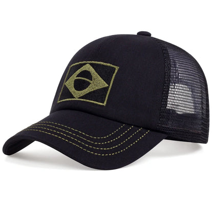 Brazilian Flag Camouflage Baseball Cap Jungle Combat Caps Adjustable Outdoor Cotton Casual Hat Hip