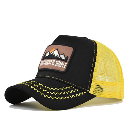 Brand Letter Mesh Breathable Hat Women Men Embroidery Baseball Cap Snapback Sunshade Outdoor Sunhat