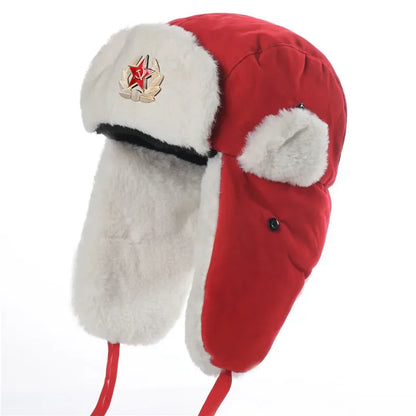 Wild Winter Warm Ski Caps Soviet Badge Lei Feng Hat Windproof Waterproof Men Women Outdoor Thick