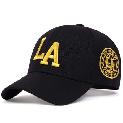 Unisex La Letter Embroidery Snapback Baseball Caps Spring Autumn Outdoor Adjustable Casual Hats