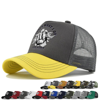 Spring Summer Printed Mesh Breathable Baseball Cap Personality Logo Men Women Couples Visor Hat