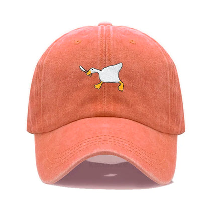 Unisex Dad Hat Embroidered Goose Pattern Fashionable Style Duckbill Cap Men Women