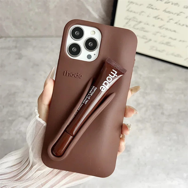 Rhode Lemontini Lip Case for iPhone – Silicone Phone Case with Lip Glaze Holder